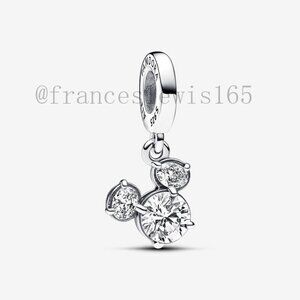 Pandora Mickey Mouse Sparkling Head Silhouette Dangle Charm